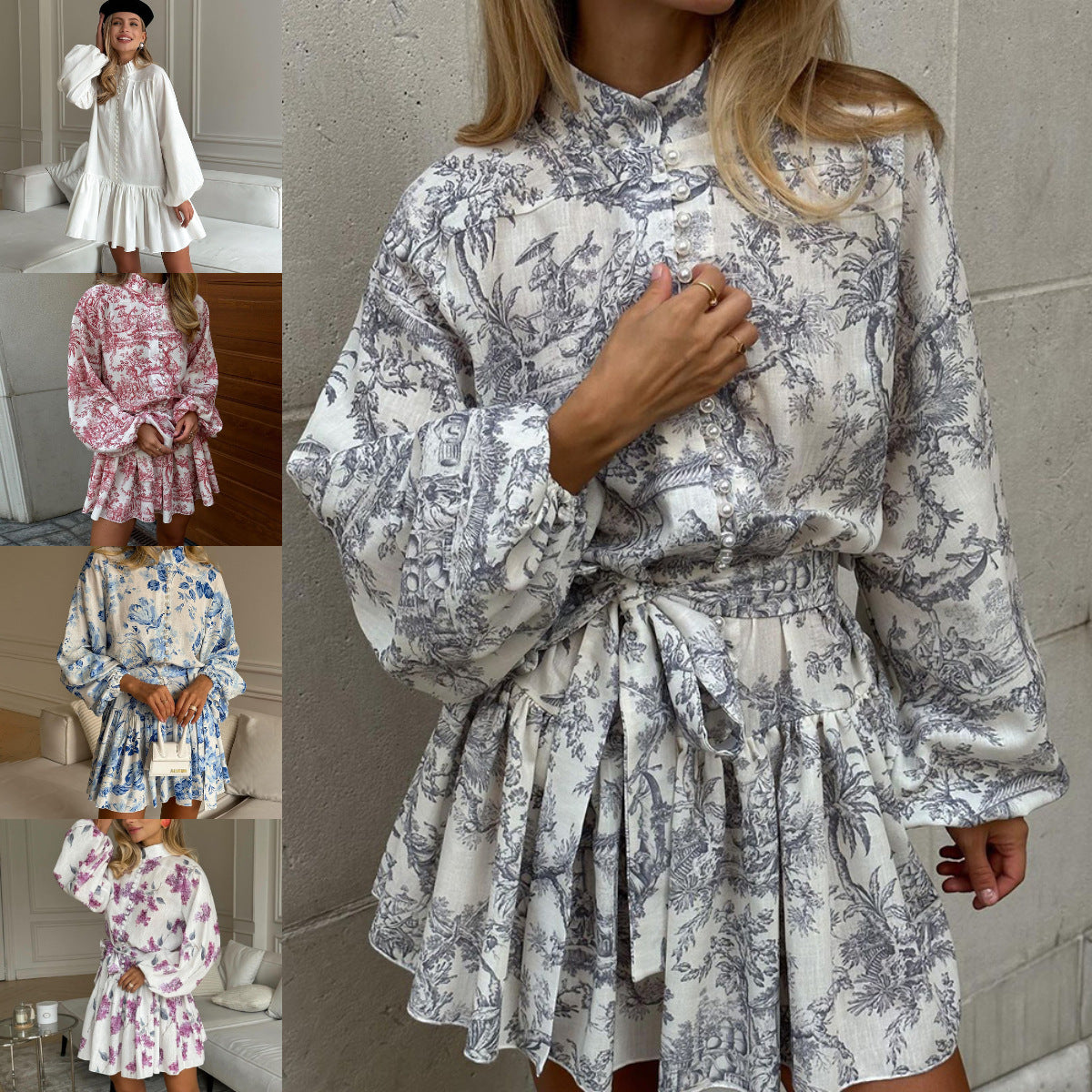 Robe fourreau pour femmes avec col victorien et ourlet à volants Chic und Stil