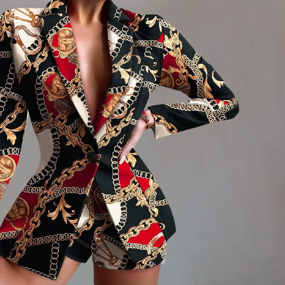 Veste pour femmes ensemble dynamique avec shorts et jeu de couleurs moderne Chic und Stil