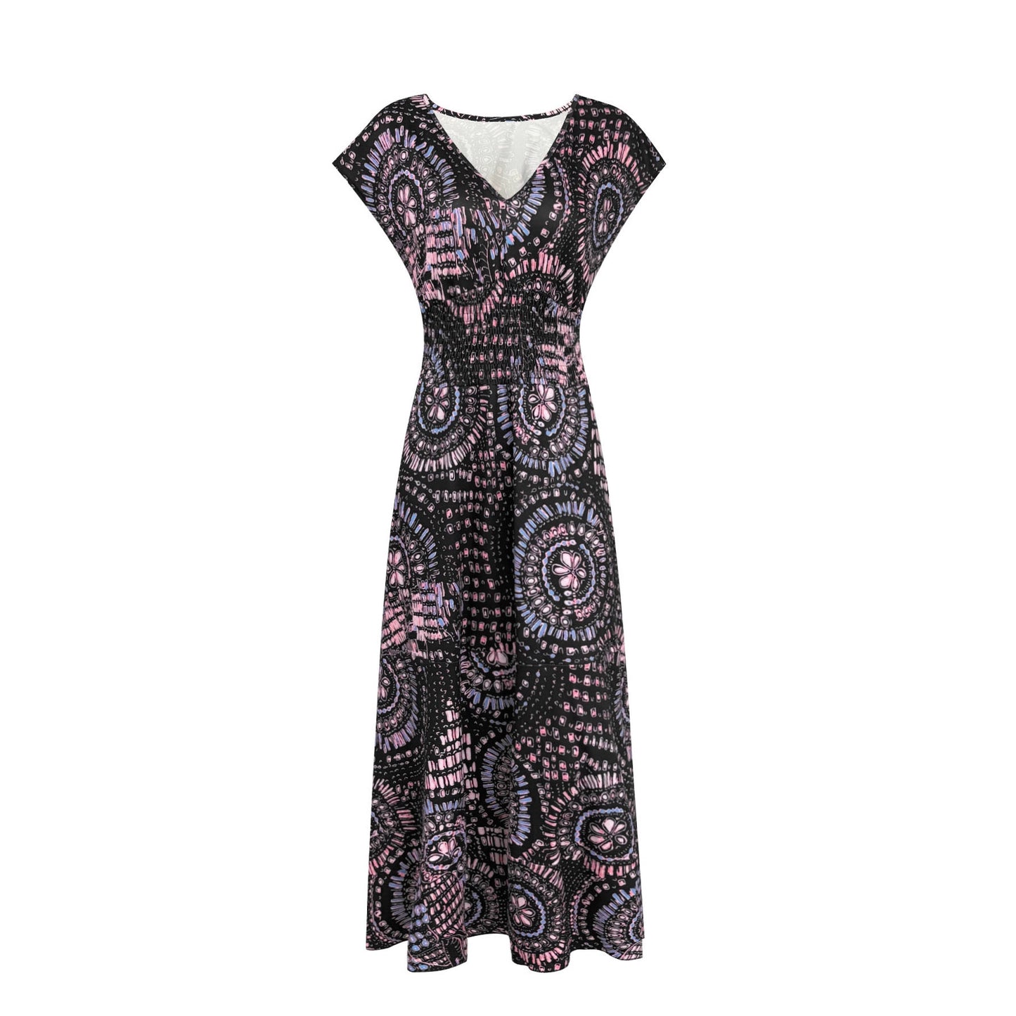 Robe Maxi pour femmes avec design floral et décolleté en V flatteur Chic und Stil