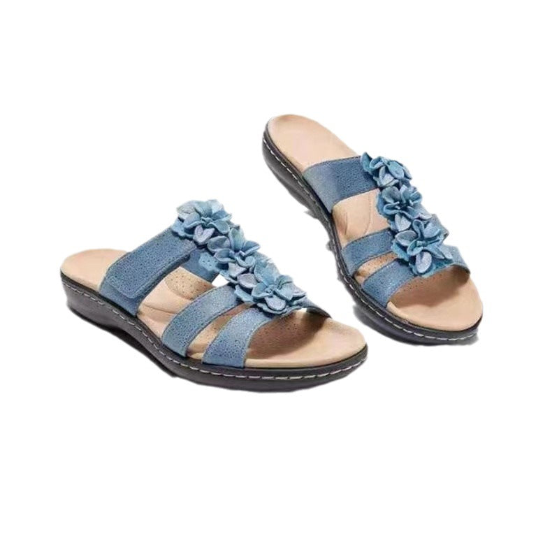 Sandales élégantes pour dames avec détails floraux Chic und Stil