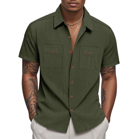 Chemise à manches courtes pour hommes avec surface structurée et poches poitrine pratiques Chic und Stil