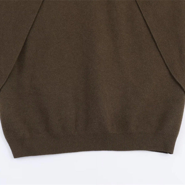 Dames élégant pull oversized avec large col en V Chic und Stil