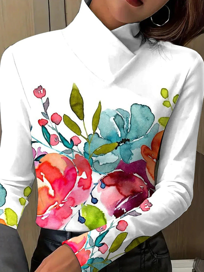 Blouse femme avec col montant élégant et imprimé floral Chic und Stil