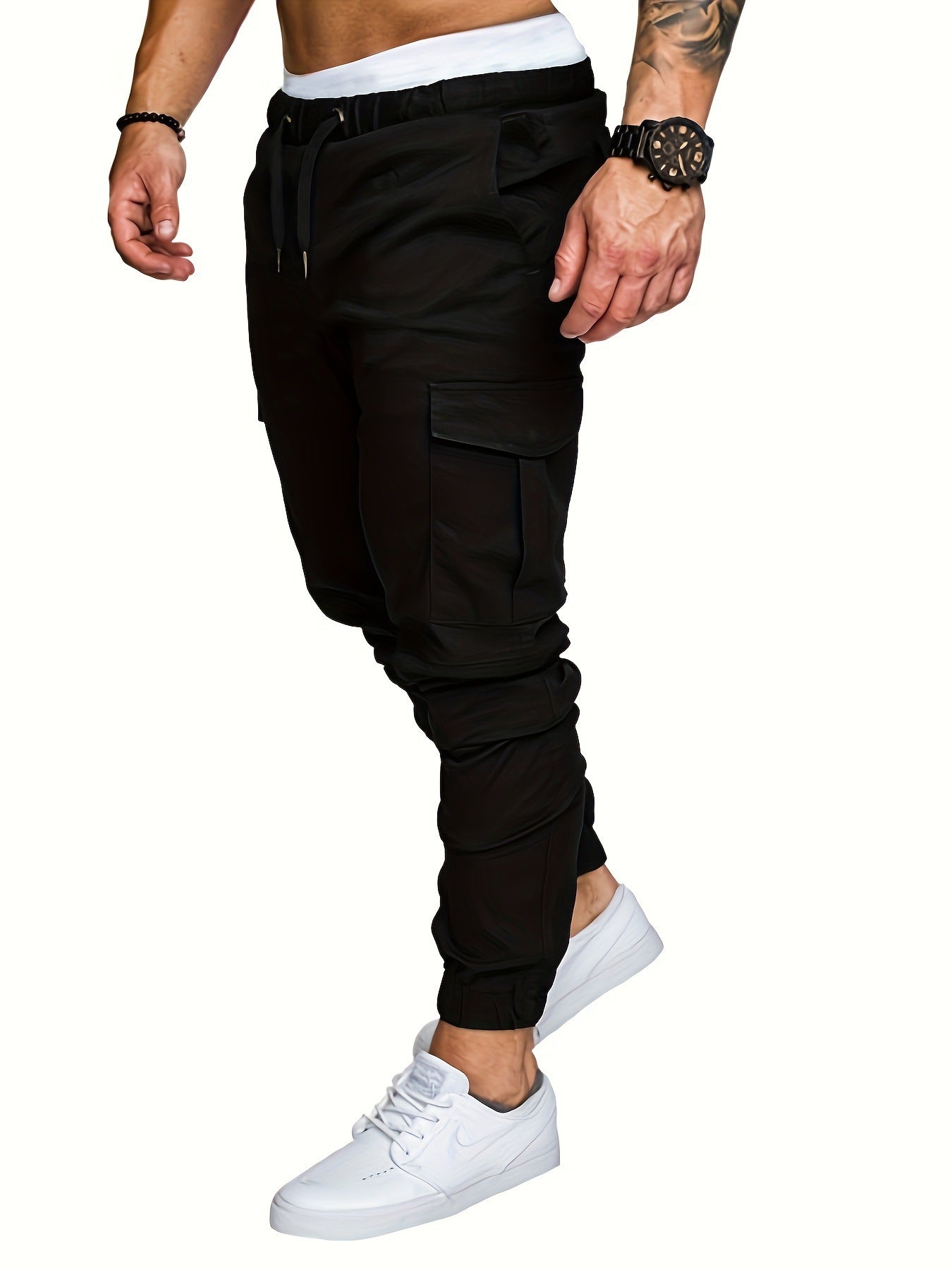 Pantalon de jogging cargo pour hommes avec poches latérales pratiques et taille élastique Chic und Stil