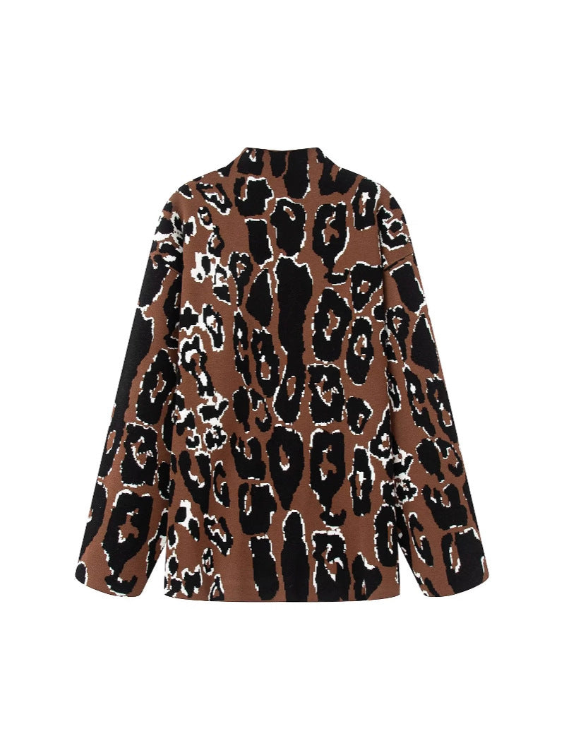 Pull femme casual à imprimé animal Chic und Stil