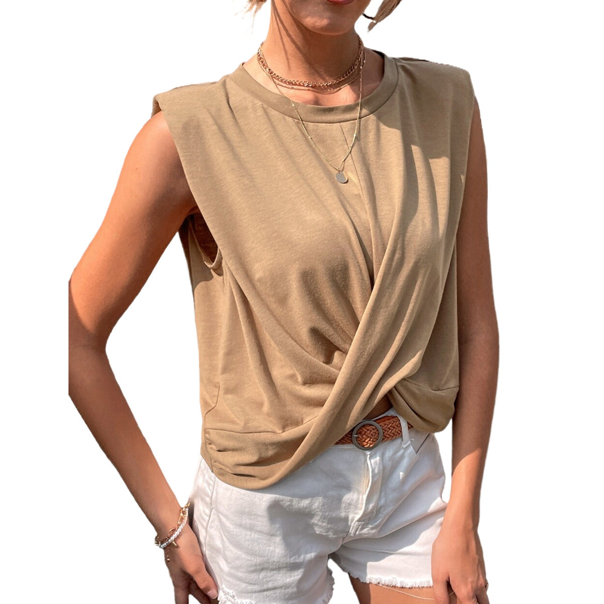 Haut décontracté à enrouler pour femmes en matériau doux Chic und Stil