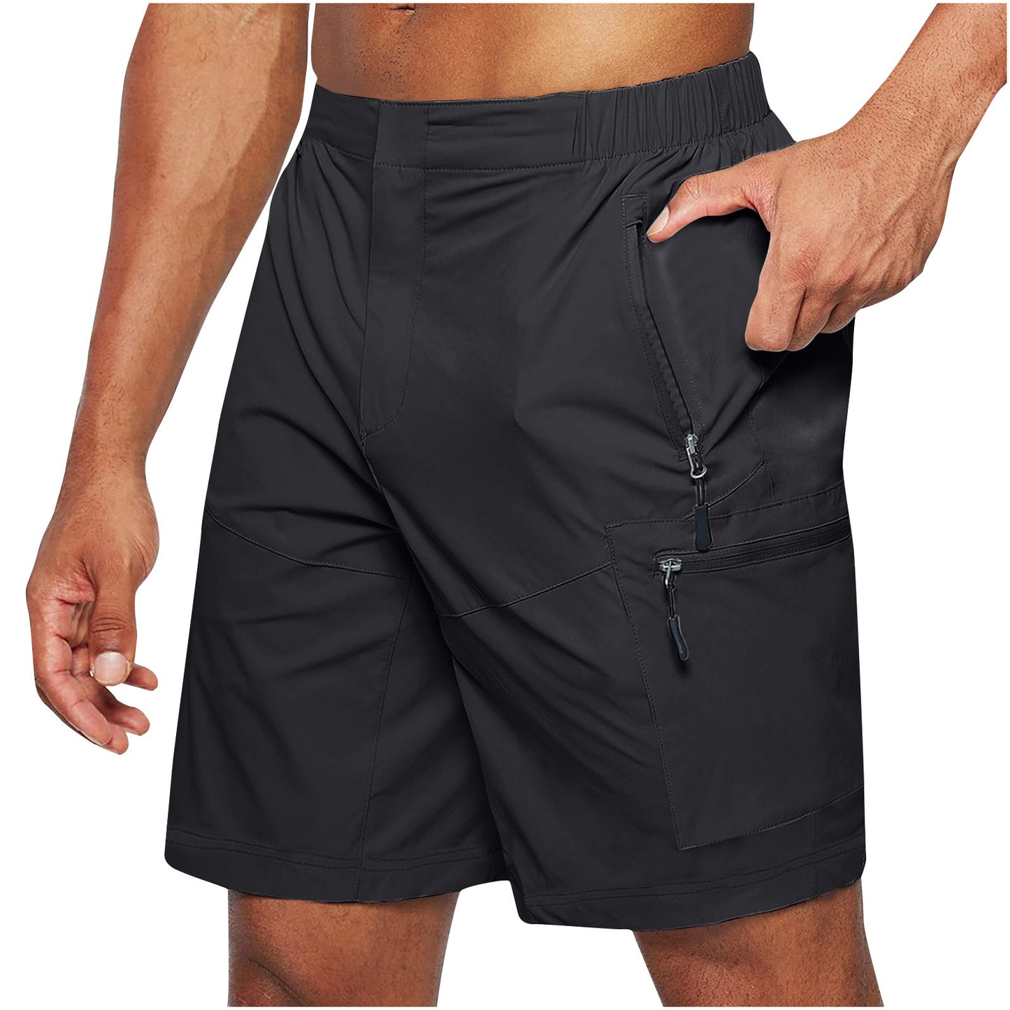 Shorts de loisirs fonctionnels pour hommes avec plusieurs poches zippées et une taille élastique Chic und Stil