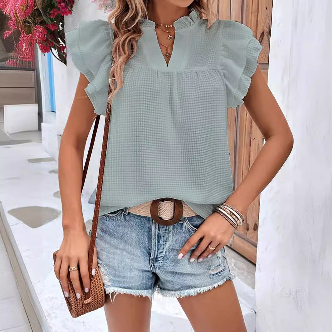 Blouse femme avec manches froncées et texture Chic und Stil