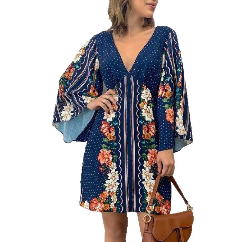 Robe mini à manches évasées inspirée bohème Chic und Stil