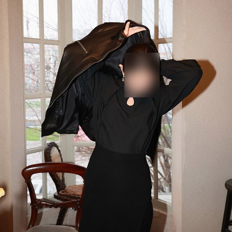 Blouse Élégante à Découpe Femme Chic und Stil