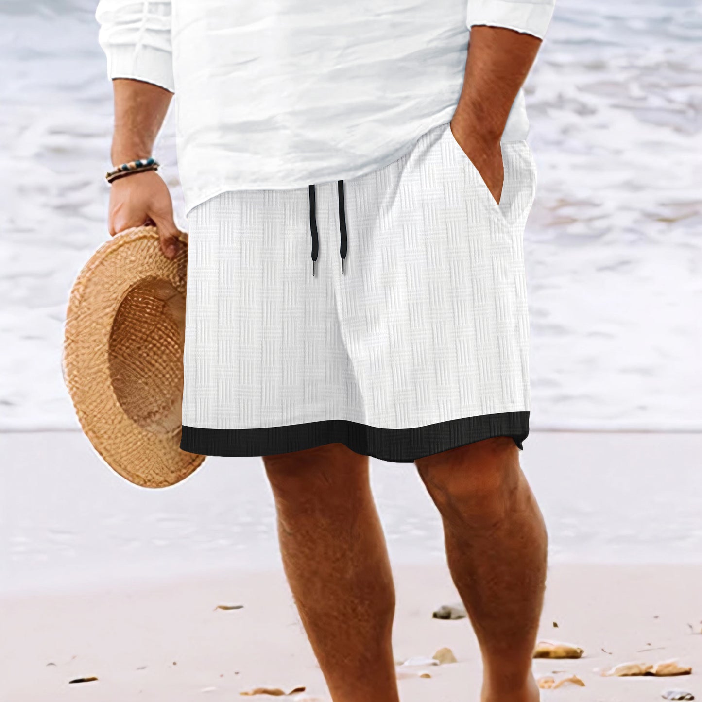 Shorts de plage pour hommes structurés Chic und Stil