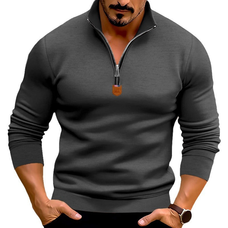 Pull sportif pour homme avec fermeture éclair et col montant Chic und Stil