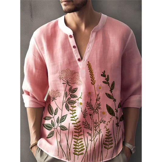 Chemise élégante pour hommes brodée de fleurs Chic und Stil