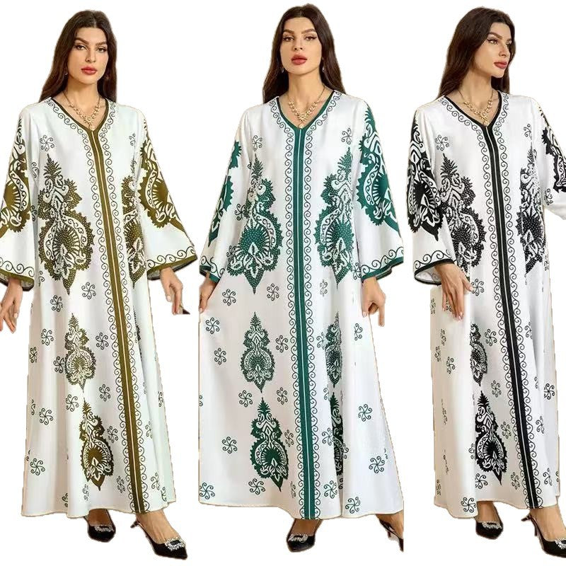 Robe kaftan pour dames avec un motif artistique et une coupe décontractée Chic und Stil