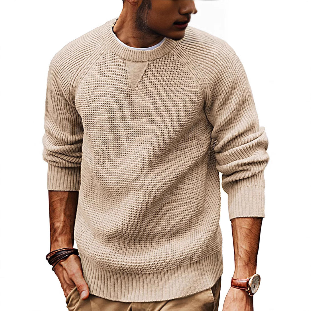 Pull en tricot décontracté pour hommes avec un motif de tissu structuré et un col rond Chic und Stil