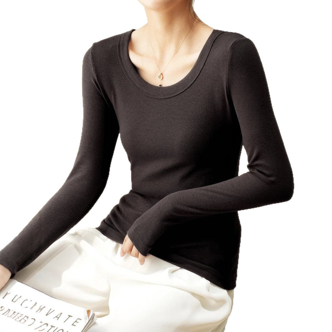 T-shirt à manches longues pour femmes avec col rond moderne Chic und Stil