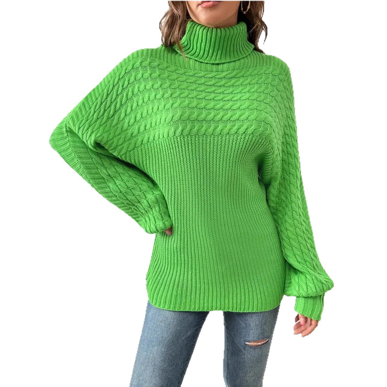 Dames Pull à col roulé confortable avec design texturé Chic und Stil