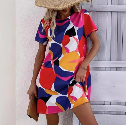 Robe T-shirt femme avec imprimé abstrait Chic und Stil
