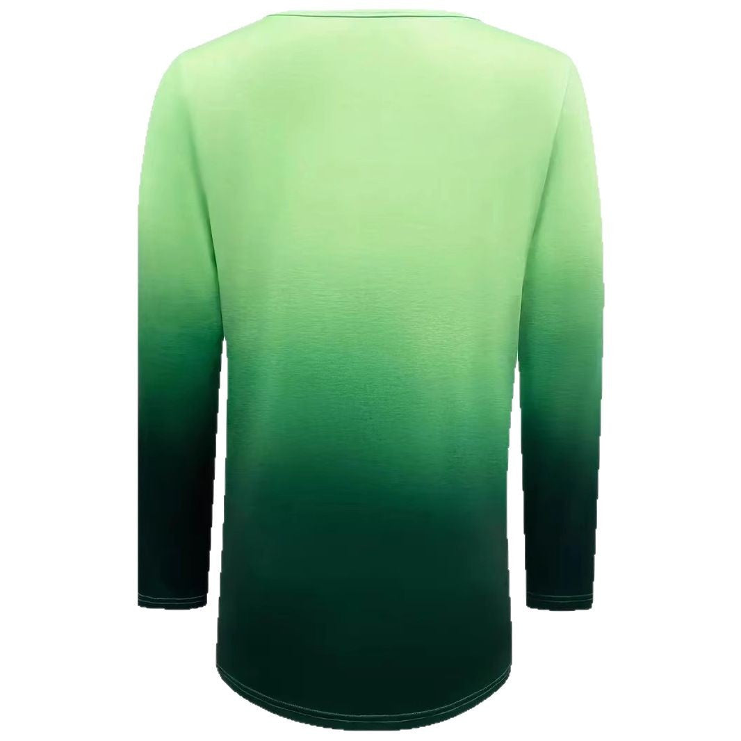 T-shirt à manches longues pour femmes avec décolleté en V et dégradé Chic und Stil