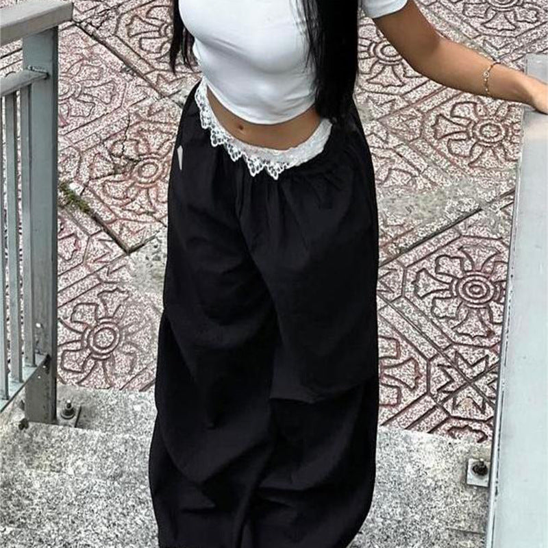 Pantalons Palazzo pour femmes avec jambe large et dentelle Chic und Stil