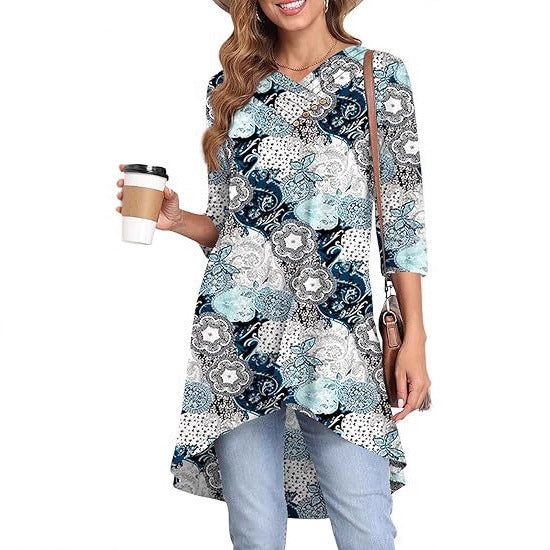 Tunique asymétrique pour femmes avec motif créatif Chic und Stil