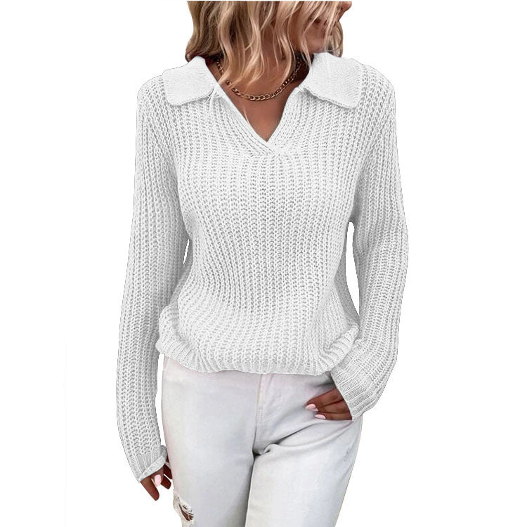 Pull en tricot pour femmes avec un col élégant et une coupe décontractée Chic und Stil