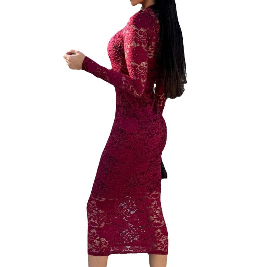 Robes Bodycon en Dentelle Transparente pour Femmes Chic und Stil