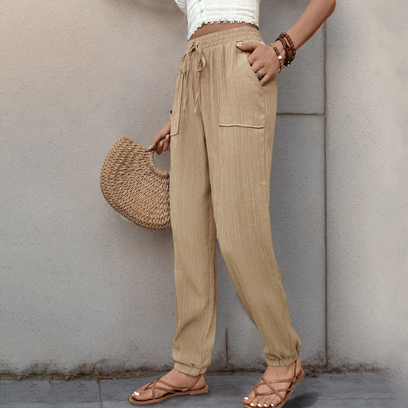 Pantalons décontractés pour femmes à coupe relaxed avec cordon de serrage réglable Chic und Stil