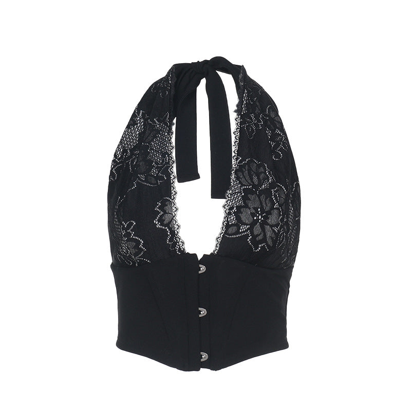 Haut corset à bretelles en dentelle pour femmes Chic und Stil 1751515877
