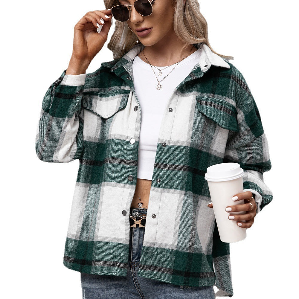 Chemise surchemise à carreaux pour femmes coupe décontractée Chic und Stil