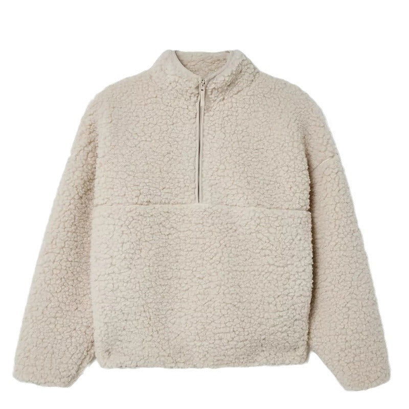 Cozy fleece pullover for women with high collar and half-zip Chic und Stil