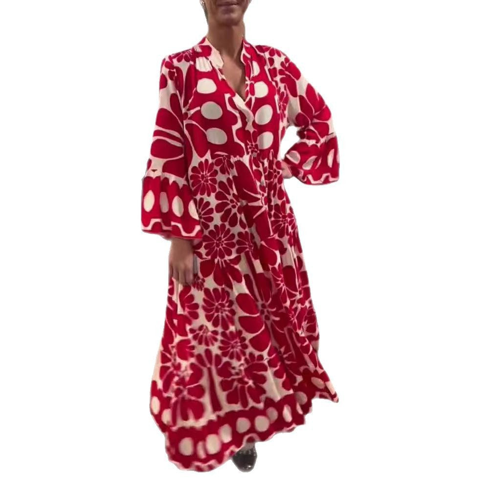 Robe maxi femme avec motif floral et coupe ample Chic und Stil