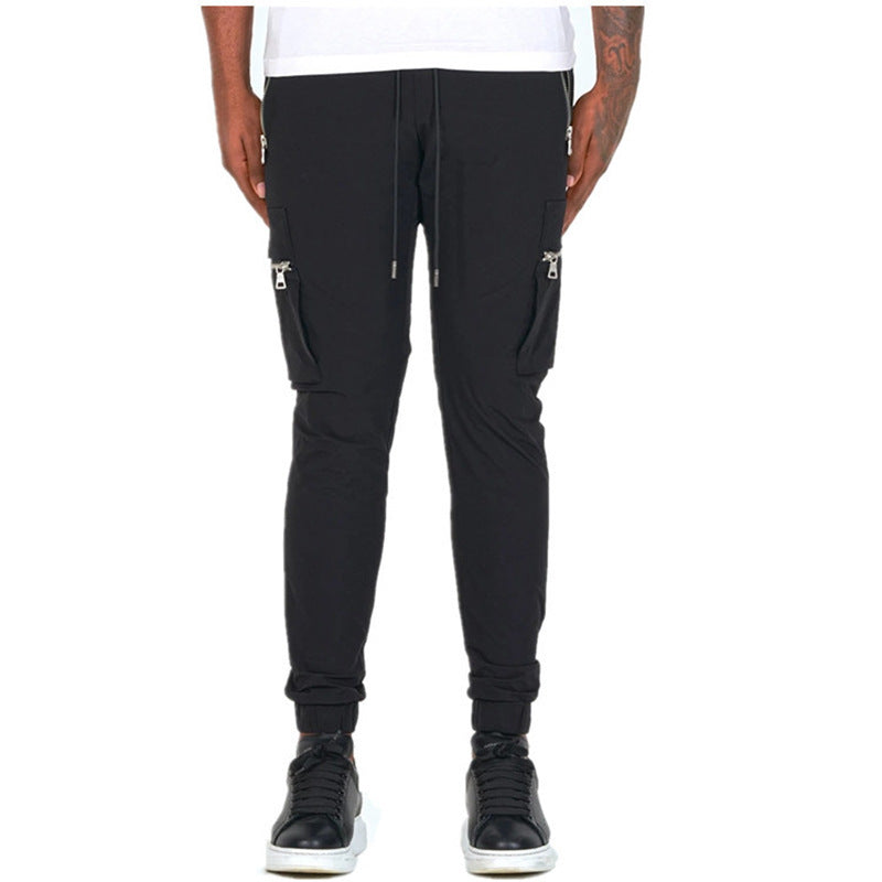 Pantalon cargo pour hommes avec poches zippées latérales Chic und Stil
