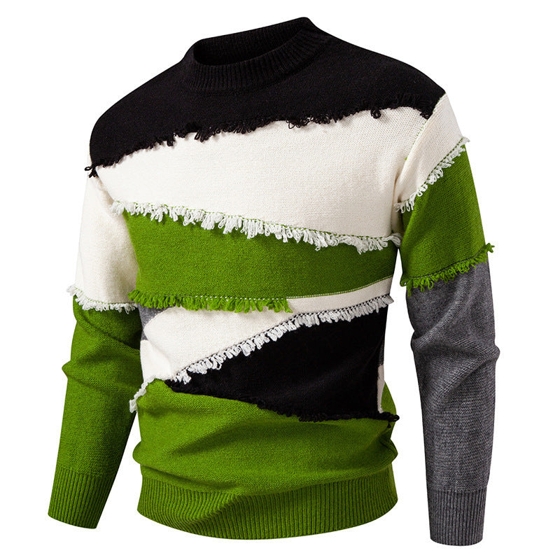 Pull homme à la mode avec un design unique à franges Chic und Stil