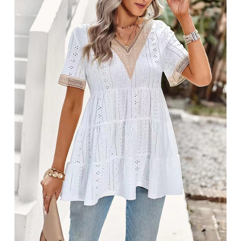 Top peplum femme avec détails œillets Chic und Stil