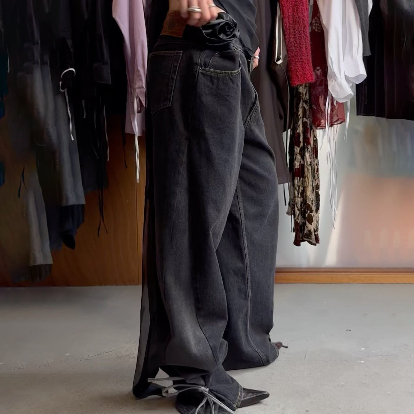 Dames jeans à la coupe ample avec ourlet réglable Chic und Stil