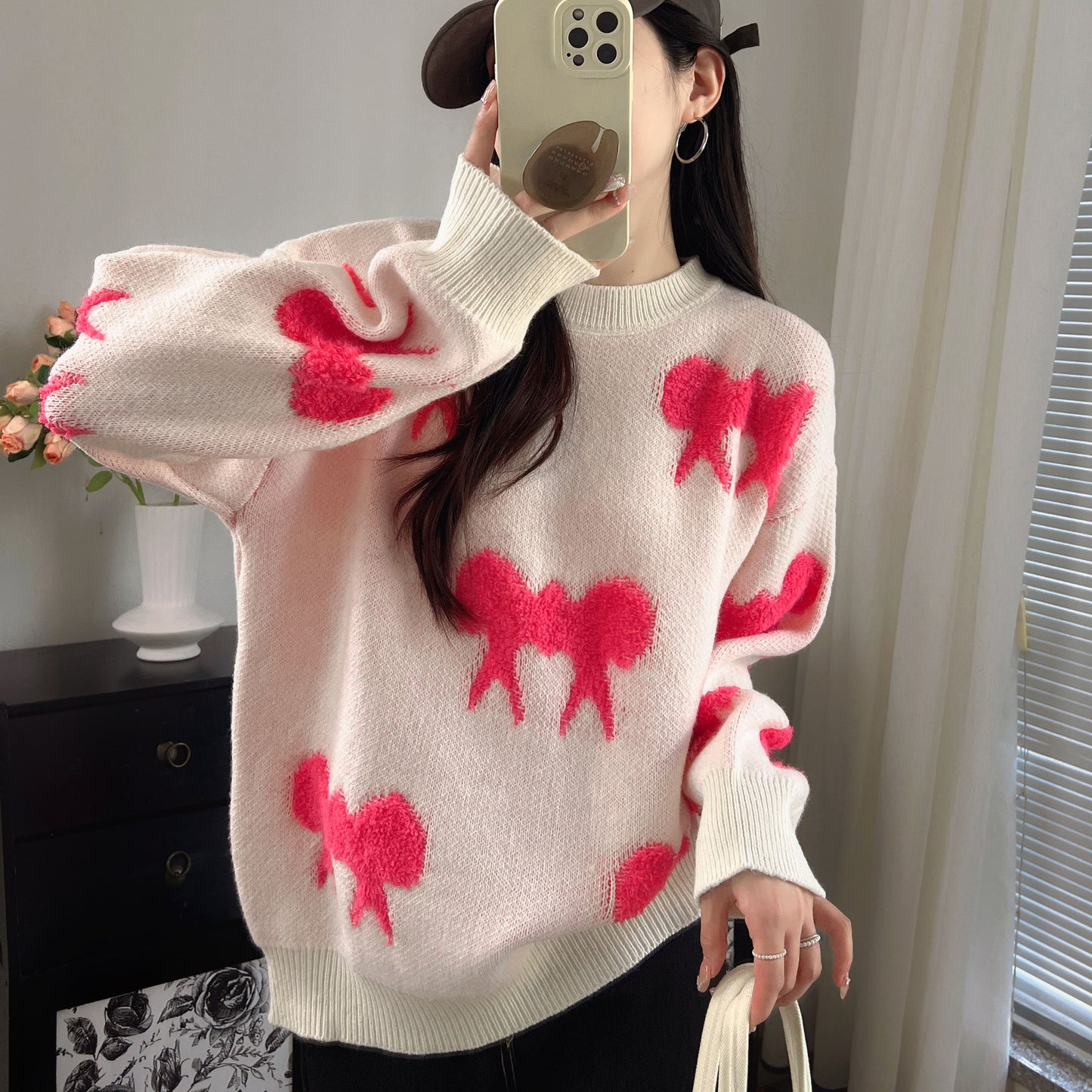 Pull en tricot douillet pour femmes avec motif ludique Chic und Stil