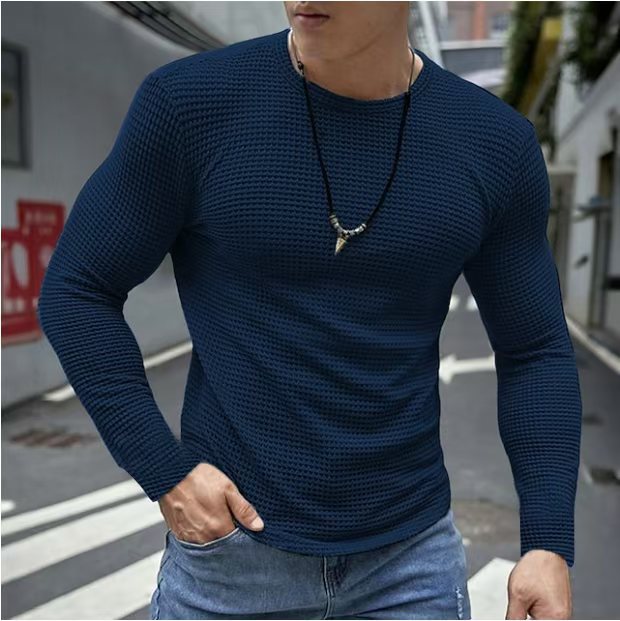 Chemise à manches longues pour hommes en mélange de coton texturé Chic und Stil