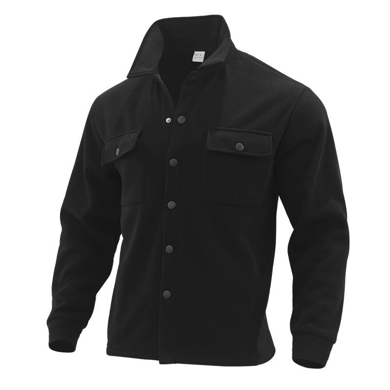 Veste en flanelle robuste pour hommes avec poches poitrine pratiques et col montant moderne Chic und Stil