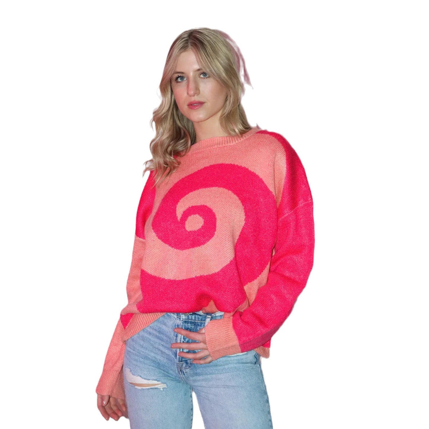 Pull douillet pour femmes avec motif en spirale Chic und Stil
