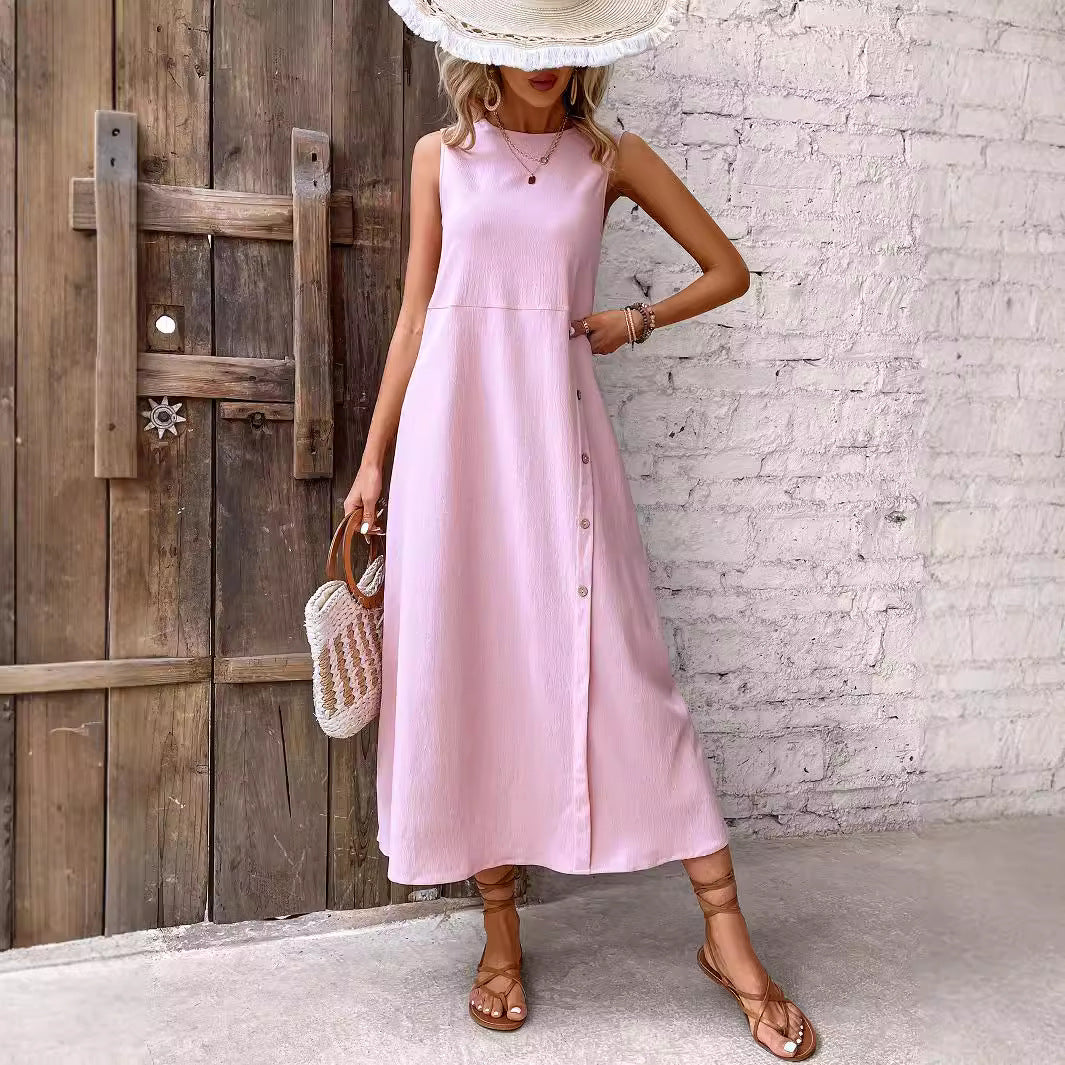 Robe maxi femme avec détails de boutons et coupe élégante Chic und Stil