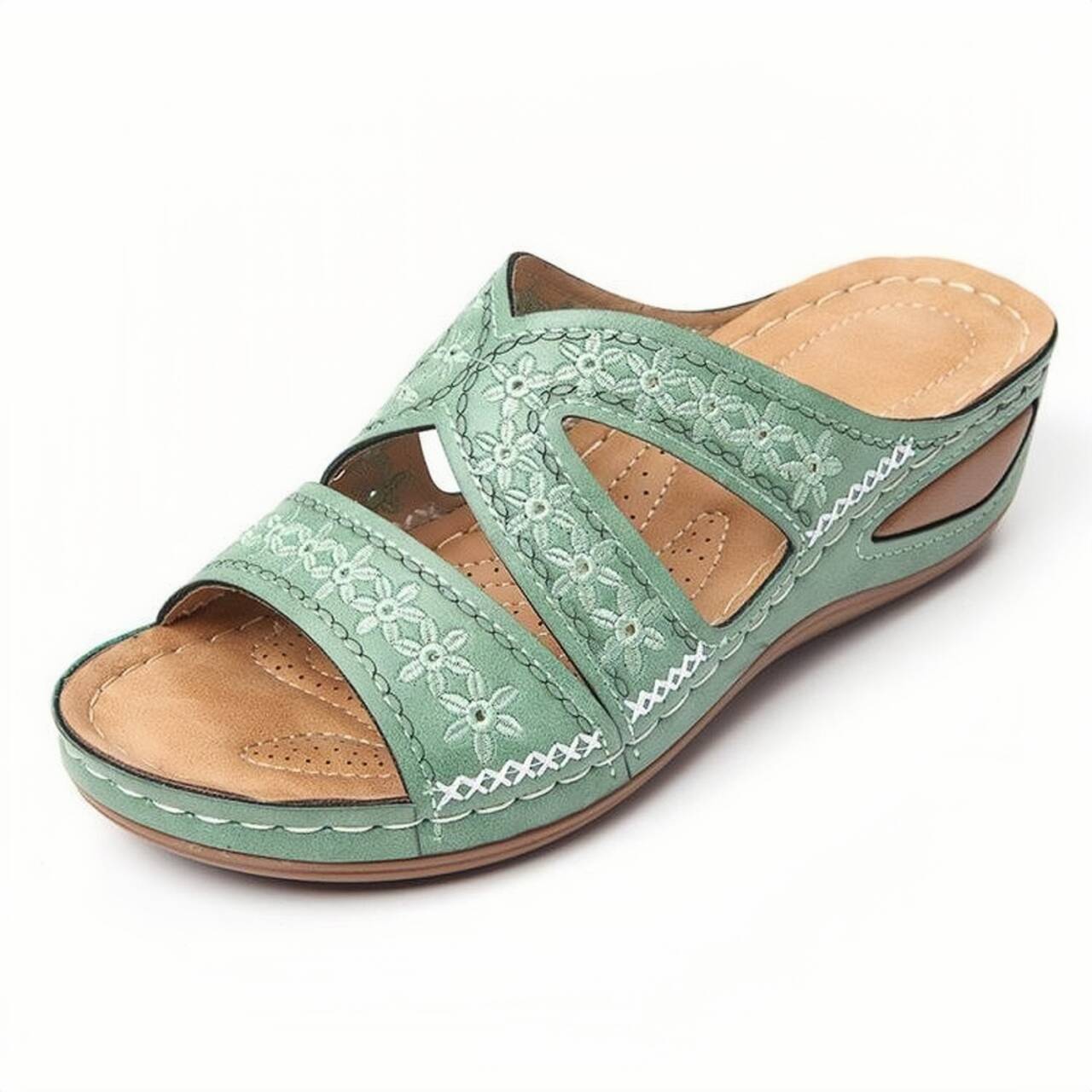Sandales à brides confortables pour femmes avec design floral et ouvertures adjacentes Chic und Stil