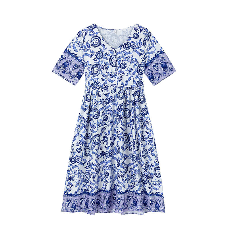 Robe midi chic et stylée à motifs floraux pour femmes