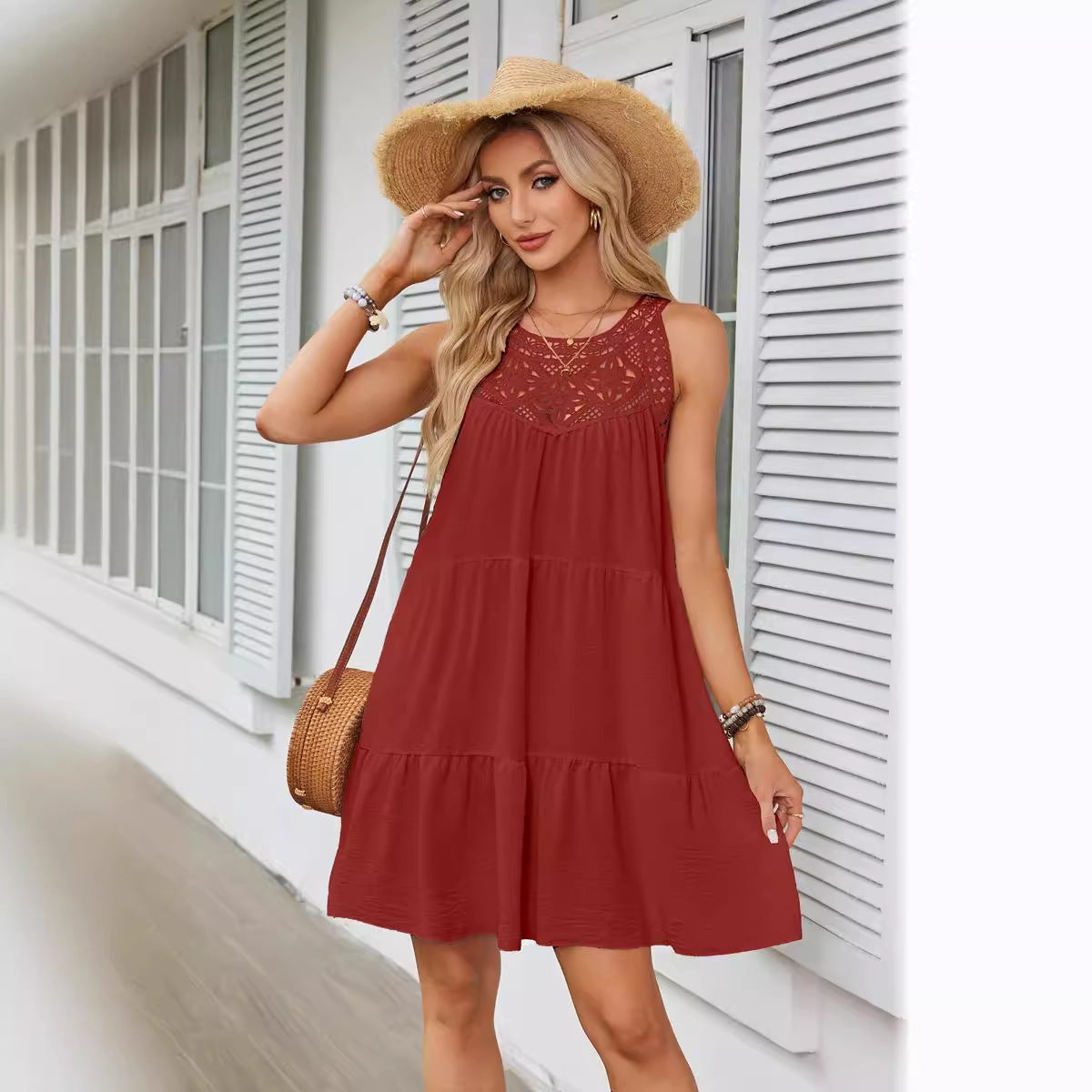 Robe d'été légère pour femmes avec des accents en dentelle Chic und Stil