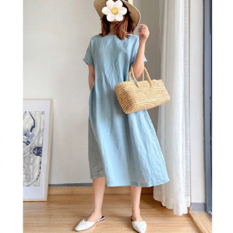 Robe midi longue décontractée pour femme avec poches Chic und Stil
