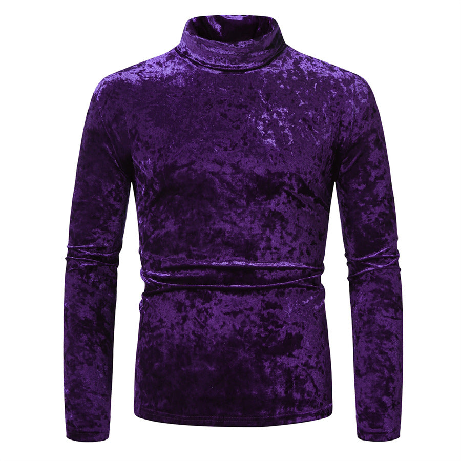 Elegant pullover for men with turtleneck in velvety fabric Chic and Style