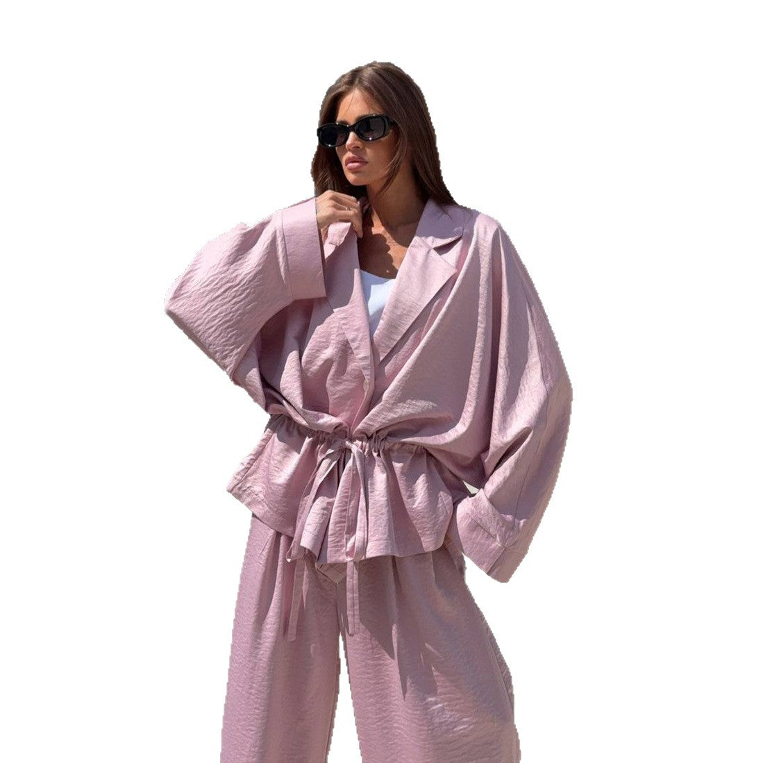 Oversized jacket for women with wide sleeves and matching pants Chic und Stil