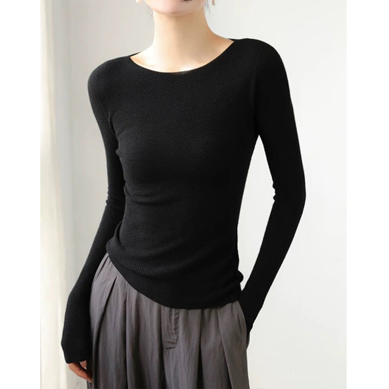 Haut à manches longues texturé pour femmes Chic und Stil