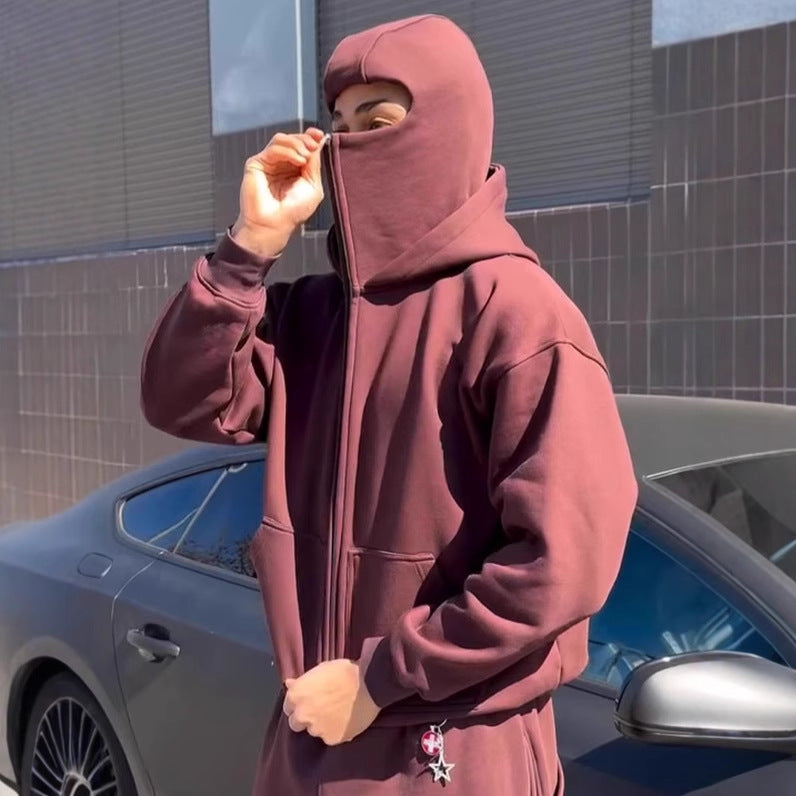 Veste à capuche pour femmes avec protection du visage intégrée et zip pratique Chic und Stil
