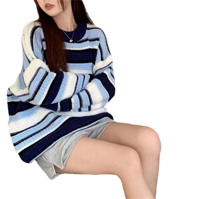 Pull décontracté pour femmes avec motif rayé texturé Chic und Stil